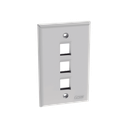 Placa de Pared Vertical, Salida Para 3 Puertos Keystone, Color Blanco
