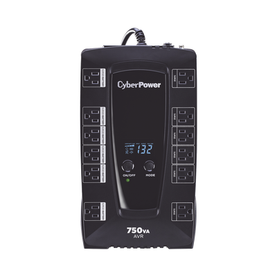 [AVRG750LCD] UPS de 750 VA/450 W, Topología Línea Interactiva, Entrada 120 Vca NEMA 5-15P, Tipo Gabinete Compacto, Con 12 Tomas NEMA 5-15R