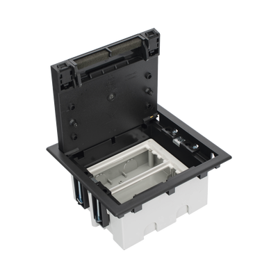 Caja Para Instalación en Piso Falso para Voz, Datos o Contactos Eléctricos / Capacidad para 2 Módulos / Espacio Embellecedor en la Tapa / Profundidad Ajustable de 90 a 120 mm (3.54 a 4.72 pulgadas) / Los Módulos se Adquieren Aparte / (SF210/14CY)