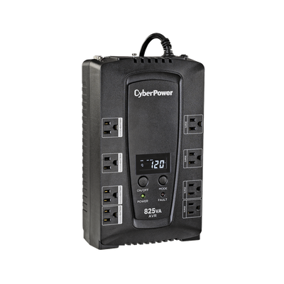 [CP825AVRLCDA] UPS de 825 VA/450 W, Topología Línea Interactiva, Entrada 120 Vca NEMA 5-15P, Tipo Gabinete Compacto, Con 8 Tomas NEMA 5-15R