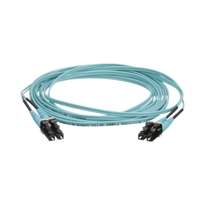 [FZ2ERLNLNSNM004] Jumper de Fibra Óptica Multimodo 50/125 OM4, LC-LC Duplex, OFNR (Riser), Color Aqua, 4 Metros (13.12 Pies)
