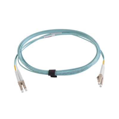 [FJ2-LCLC5V-07AQ] Jumper de Fibra Óptica Multimodo 50/125 XGLO OM4, LC-LC Duplex, OFNR, Color Aqua, 7 Metros (22.97 Pies)
