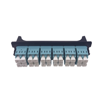 [LP-FO-LC-D12-MM] Placa Acopladora para Distribuidor de Fibra Óptica LP-ODF-8024, Incluye 12 Acopladores LC Duplex para Fibra Multimodo