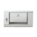 Gabinete de Pared de 6U con Puerta de Cristal Templado, 455 mm de Profundidad Total, Rack de 19'', Acero Reforzado Color Gris Mate
