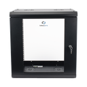 Gabinete de Pared de 12U con Puerta de Cristal Templado, 455 mm de Profundidad, Rack de 19'', Acero Reforzado Color Negro.