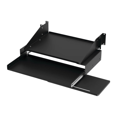 [E19SKBM] Charola Para Soportar Equipos en Rack de 19in, Con Bandeja Deslizable para Teclado y Mouse , Capacidad de 45.5 kg, 4 UR