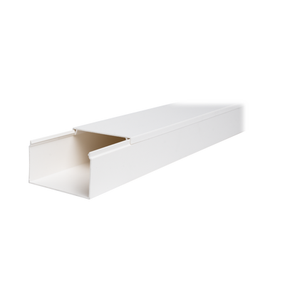 Canaleta TMK-4577 en PVC Blanco Autoextinguible: Solución Segura y Estética para Entornos Interiores, con Gran Capacidad de Resguardo de Cables, Medidas : 45 mm x 77 mm x 2.5 m (5500-01250)