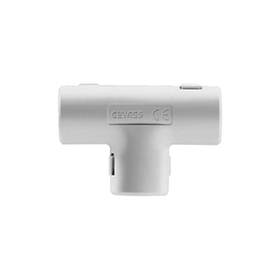 [DX-40-216] Unión en "T" para tubería rígida, recomendado para cable eléctrico, PVC Auto-extinguible, de 16 mm