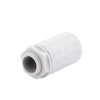 [DX-43-220] Conector de tubería rígida a caja (Racor), PVC Auto-extinguible, de 20 mm