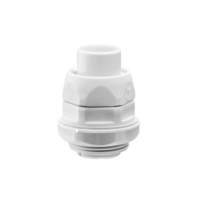 [DX-54-025] Conector (Racor) de tubería flexible a caja, PVC Auto-Extinguible de 25 mm, IP55