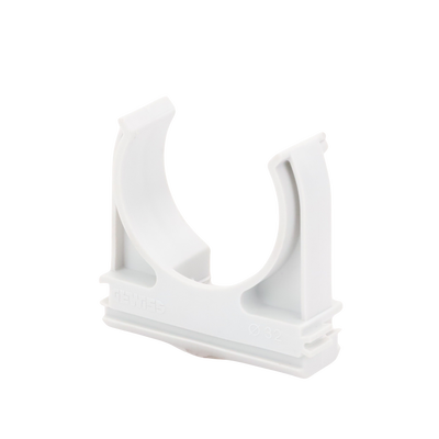 [GW-50-604] Soporte de presión (Abrazadera), PVC Auto-extinguible, abierto para tubería de 32 mm
