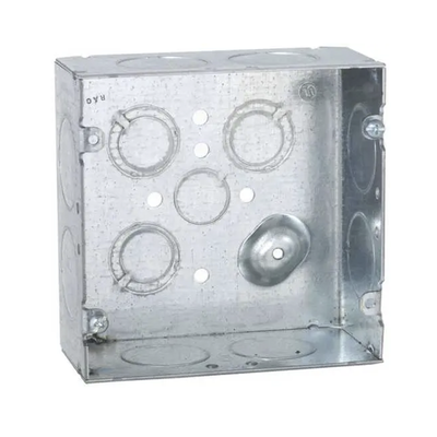 [HUB-258] Caja Cuadrada 4 11/16 x 4 11/16"/ Profundidad 2- 1/8"/ Cuenta con 1 Entrada de 1/2", 8 de 1" y  3 TKO  (1/2"-3/4").