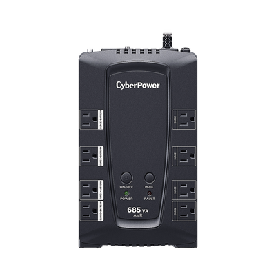 UPS de 685 VA/390 W, Topología Línea Interactiva, Entrada 120 Vca NEMA 5-15P, Tipo Gabinete Compacto, Con 8 Tomas NEMA 5-15R
