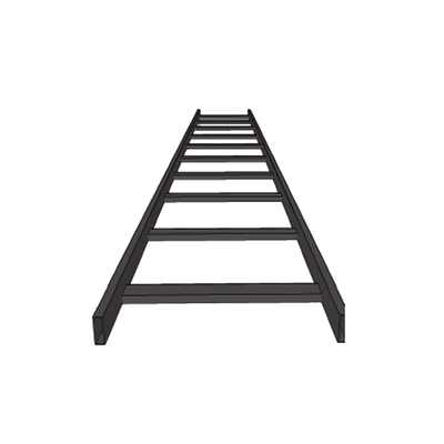Escalera Tubular de 1.5" de Peralte y 12" de Ancho y 3.05 Metros de Largo, Pintura Epóxica Color Negro, Ideal Para Utilizarse en Centros de Datos o Cuartos de Telecomunicacionesl, incluye Coples y Tornillería