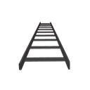 Escalera Tubular de 1.5" de Peralte y 12" de Ancho y 3.05 Metros de Largo, Pintura Epóxica Color Negro, Ideal Para Utilizarse en Centros de Datos o Cuartos de Telecomunicacionesl, incluye Coples y Tornillería