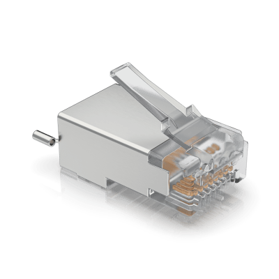 [UISP-CONNECTOR-SHD] Paquete de 100 Conectores RJ45 Blindados Diseñados para Cables Ethernet UISP (UISP Cable Pro y Cable Carrier)