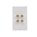 Placa de Pared | Postes de Unión Tipo Banana | Conexión para 2 Altavoces | Fácil Instalación | Conectores Chapados en Oro