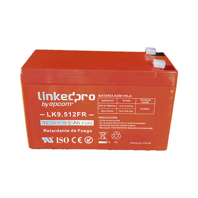 [LK9.512FR] Batería 12 V / 9.5 Ah / UL / Tecnología AGM-VRLA / Vida útil promedio de 5 años / Retardante a la Flama /  Uso en equipo electrónico, Alarmas de Intrusión / Incendio/ Control de acceso / Video Vigilancia / Termina