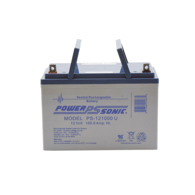 [PS-121000-U] Batería 12V, 100AH, Para Respaldo, Tecnologías AGM/VRLA, 10-12 Años Vida Útil, Terminales U, Reconocida UL
