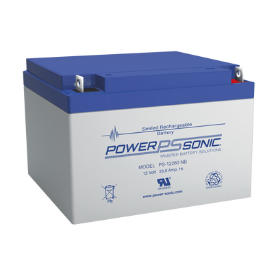 [PS-12260-NB2] Batería 12V, 26AH, Para Respaldo, Tecnologías AGM/VRLA, 5 Años Vida Útil, Terminales NB2, Reconocida UL