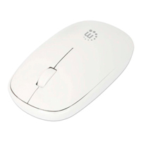 MANHATTAN - 190329 - Mouse óptico inalámbrico USB / Nano receptor USB-A, tres botones y rueda de desplazamiento, 1200 dpi, ambidiestro, blanco