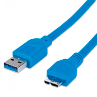 MANHATTAN 325424 - Cable para Dispositivos USB Micro-B de SúperVelocidad/ USB 3.2 Gen 1, A Macho/ SuperSpeed / Micro-B / Macho, 5 Gbps, 2 m, Azul