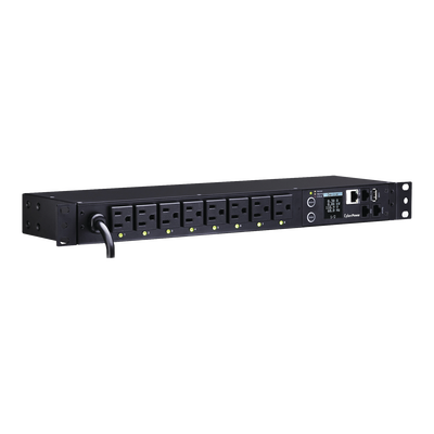 [PDU41001] PDU Switchable por Toma, Para Distribución de Energía, Entrada 120 Vca NEMA 5-15P, Con 8 Salidas NEMA 5-15R, Horizontal 19in, 1UR