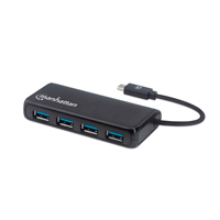 [164924] Conector Múltiple de 4 Puertos para USB MANHATTAN 164924