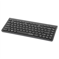 MANHATTAN - 180764 - Mini teclado USB inalámbrico / 12 teclas multimedia/funcionales, nano receptor USB-A, compacto, formato de perfil delgado, para PC y laptops, negro