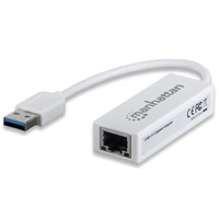 MANHATTAN 506847 Adaptador de Súper Velocidad USB 3.0 a RJ-45 GB Ethernet 10/100/1000 Mbps Gigabit Ethernet, Súper Velocidad USB 3.0