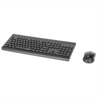 MANHATTAN - 180771 - Kit de teclado y mouse óptico inalámbricos / Un solo receptor USB-A Nano para ambos, teclado inalámbrico con 12 teclas multimedia/función, mouse óptico ambidiestro con tres botone