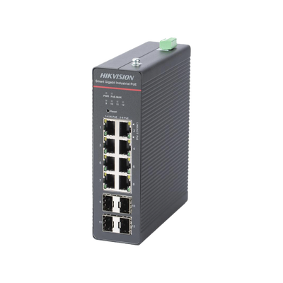 [DS-3T1512HP-SI-8P4F] Switch Gigabit PoE+ / Industrial / Administrable / 4 Puertos Gigabit PoE+ (90 W) + 4 Puertos Gigabit PoE+(30 W) / 4 Puertos Gigabit SFP / 300 W Total / 48 a 57 VCD / Ideal para Proyectos / 300 Metros de Distancia