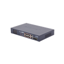 Switch PoE+ / Distancia 250 Metros / 8 Puertos + 2 Combo TP/SFP Gigabit y Pantalla LCD Para Monitoreo