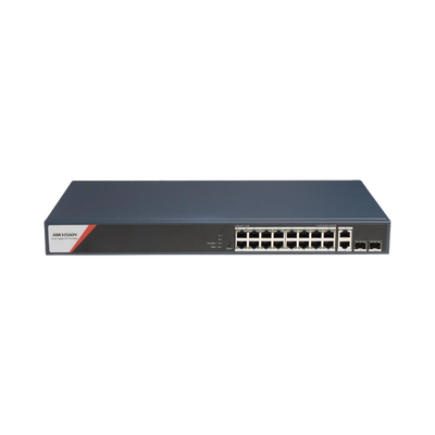 [DS-3E1520HP-SI-16P2T2F] Switch Gigabit PoE+ / Administrable / 16 Puertos 1000 Mbps PoE+ (4 Puertos PoE++ 90 W) / 2 Puertos 1000 Mbps de Uplink / 2 Puertos SFP / Configuración Nube Hik-PartnerPro / Modo Extendido hasta 300 Metros / 230 W