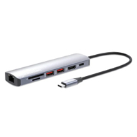 Manhattan - 153966 Estación Docking USB-C con lector de tarjetas, 7 en 1