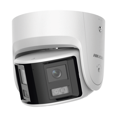 [FlexVu] [PROTECCIÓN ACTIVA] Turret IP 4 Megapixel / 2 Lentes de 2.8 mm (Imagen Panorámica 180°) / 30 mts IR / Exterior IP67 / Luz Intermitente y Alerta de Audio / Audio Bidireccional / ACUSENSE / WDR 120 dB / Micro SD