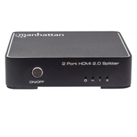MANHATTAN 207591 - Splitter HDMI 4K de 2 puertos 4K@60Hz, alimentación CA, HDCP 2.2 (Sobre Pedido)