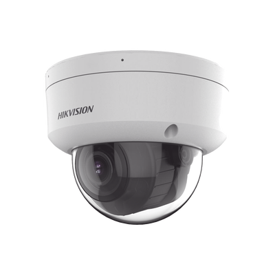 [Dual Light + 2 Micrófonos Integrados] Domo IP 8 MP (3840×2160) / Lente Mot. 2.8-12 mm / Smart IR + Blanco (40 m) / ACUSENSE / Exterior IP67 / IK10 / WDR 120 dB / PoE 802.3af / ONVIF / Alarmas I/O / Micro SD / Metal / ACUSEARCH