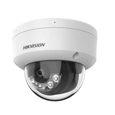[DS-2CD3141G2-LIUF] [Dual Light] Domo IP 4 Megapixel / Lente 2.8 mm / 30 mts IR + 30 mts Luz Blanca / Micrófono Integrado / Antivandálico IK08  / Exterior IP67 / H.265 / PoE / ONVIF / Micro SD