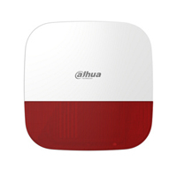DAHUA DHI-ARA13-W2 - Sirena con estrobo inalámbrica para exterior, Roja, Potencia: 110dB, Múltiples sonidos de alarma, Protección: IP65, Alarma de batería baja, App DMSS, Frecuencia 433 MHz, Tecnologí