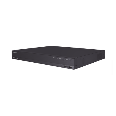 [ARN-1610S] NVR 16 canales grabacion hasta 8MP / H.265 / P2P Wisenet / 16 puertos PoE Plug and Play / 80 Mbps para grabacion.