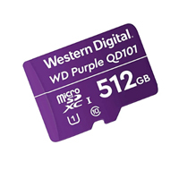 WESTERN DIGITAL WDD512G1P0C - Micro SD 512 GB / Purple SCQD101 / Para videovigilancia / 24-7 / Alto rendimiento