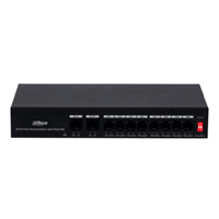 [DH-PFS3010-8ET-65] DAHUA PFS3010-8ET-65 - Switch Poe de 10 Puertos Fast Ethernet/ 8 Puertos Poe/ 2 Puertos Uplink/ 65 Watts Totales/ Soporta PoE Watchdog/ Switching 2.0 Gbps/ Con Protección de Descargas/ #BuenFinDahua20