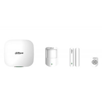 DAHUA DHI-ART-ARC3000H-03-W2 - Kit de alarma inalámbrico, Conexión: Wifi y ethernet, Incluye: HUB 1.0, sensor de movimiento PIR, contacto magnético y control remoto, App DMSS, Frecuencia 433 MHz, Tecn