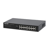 INTELLINET 561815 - Switch Gigabit Ethernet de 16 puertos RJ45 (10/100/1000 Mbps), Green Ethernet (IEEE 802.3az), para escritorio, incluye soportes opcionales para montaje en rack de 19