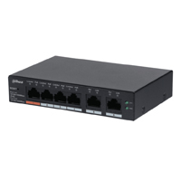 DAHUA CS4006-4GT-60 - Switch PoE de 6 Puertos Gigabit/ 4 Puertos PoE 10/100/1000/ 2 Puertos Uplink 10/100/1000/ 60 Watts Totales/ Administrable en la Nube por DoLynk Care/ PoE Hasta 250 Metros/ Carcas
