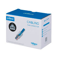 DAHUA PFM976-531-PT - Caja con 100 Plugs Pass through RJ45 Cat5e/ Chapado de Oro de 15 U"/ Clasificación de Resistencia al Fuego UL94V-2 / #LoNuevo #CONEEN