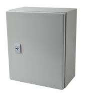 [AYV-RACK-GPI] Gabinete de Acero IP66 Uso en Intemperie (250 x 300 x 150 mm) con Placa Trasera Interior Metálica y Compuerta Inferior Atornillable (Incluye Chapa y Llave T).