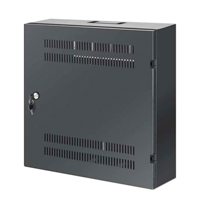 INTELLINET 713689 - Gabinete mural 19" de tamaño reducido / Caja delgada que ahorra espacio con sólo 17.0 cm de profundidad, 4U de rieles horizontales y 2U de rieles verticales / Negro #MCI2