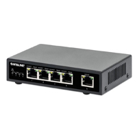 INTELLINET 561839 - Switch PoE+ de 5 puertos Gigabit, 4 puertos PoE IEEE 802.3at/af (PoE+/PoE), con 62W de presupuesto de energía, para escritorio #I&MBFIN